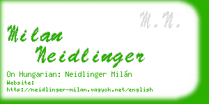 milan neidlinger business card